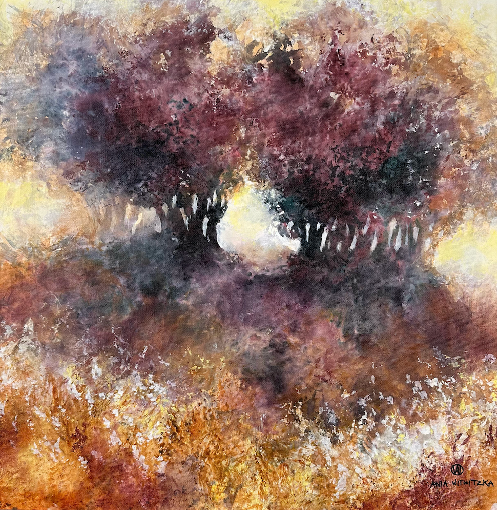 Varm kväll - storlek  40x40 cm, pirs 4000 kr 