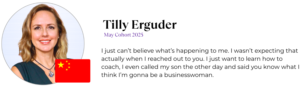 Client coaching testimonial thanking Shiny and her team