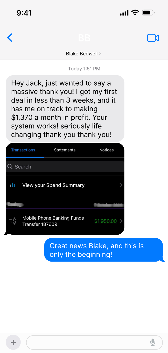 Blake Bedwell testimonial