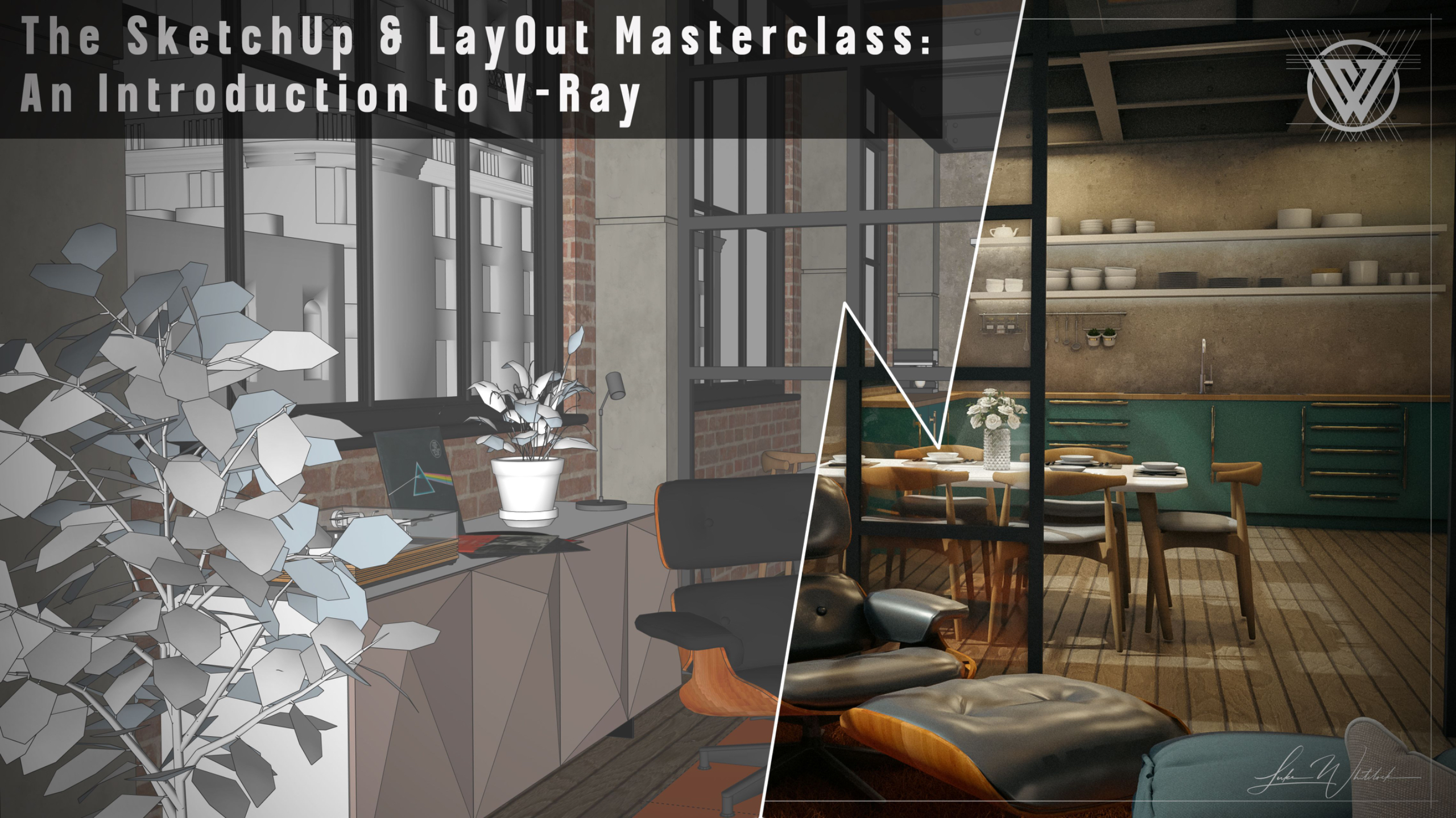 Finished render of the New York loft apartment