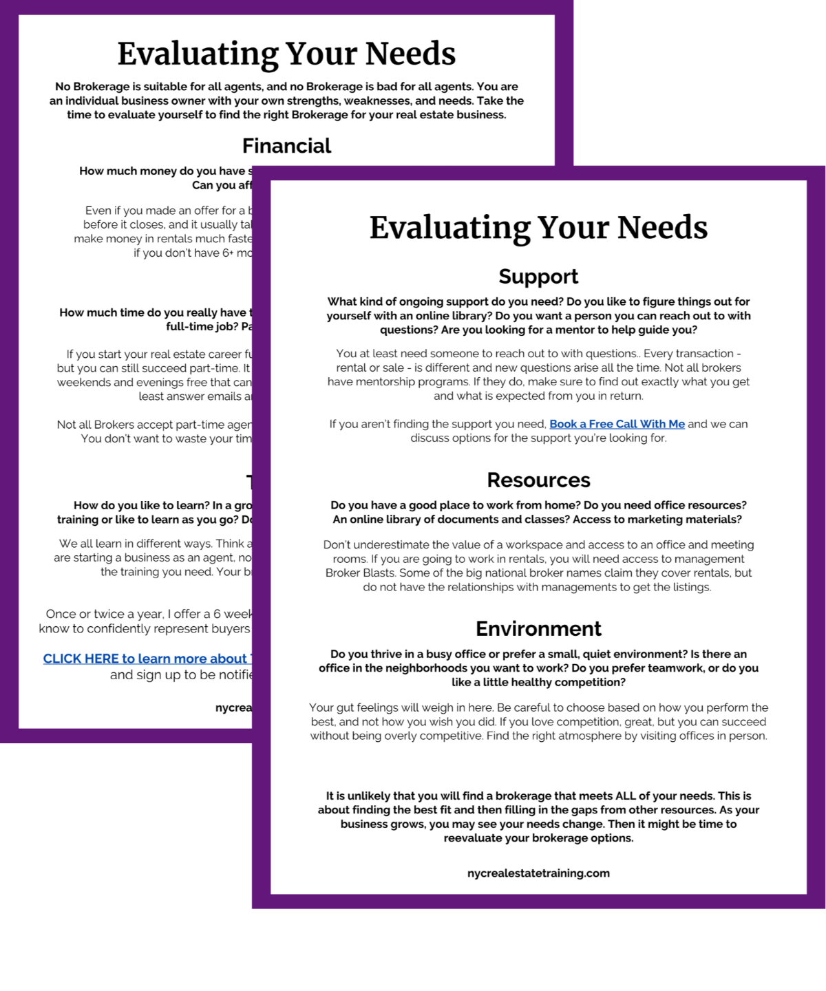 Picture of a 2 page Buyer's Agent Checklist