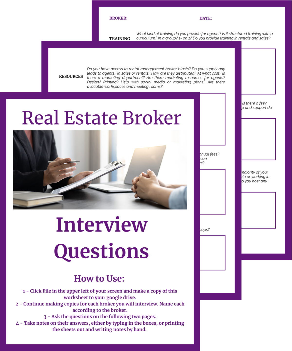 Picture of a 2 page Buyer's Agent Checklist