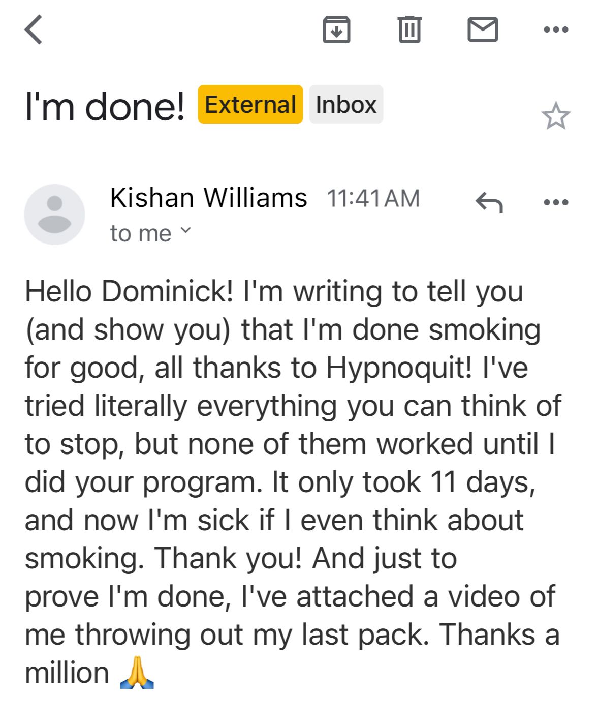 Kishan Williams testimonial