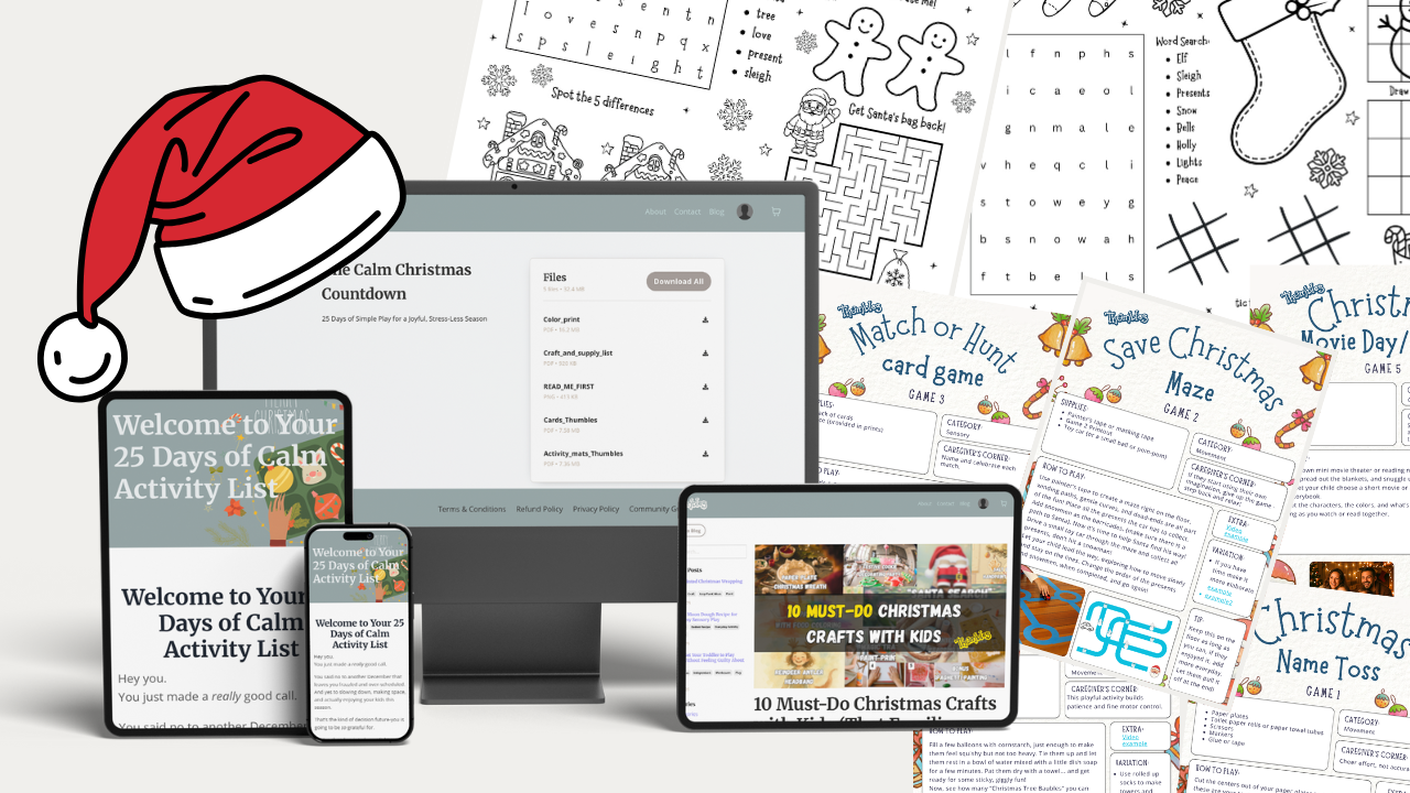 over 20 easy crafts and activities to choose form to setup and play this holiday season