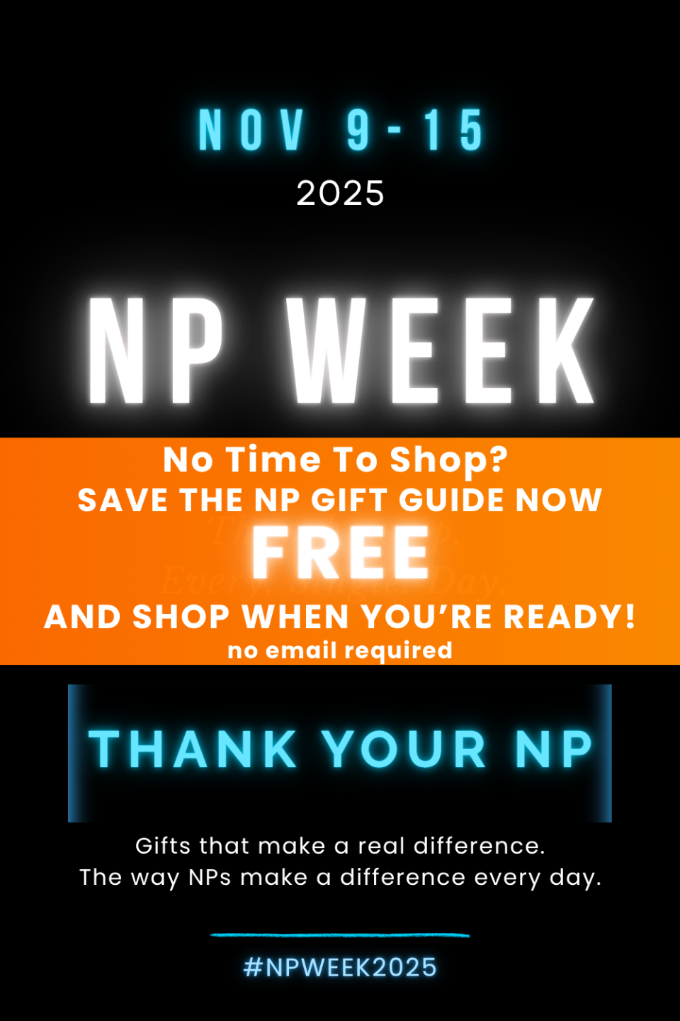 Exit popup for Nurse Practitioner Week 2025 — reminder to thank your NP and explore top NP gift ideas