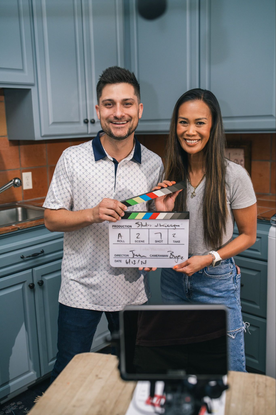 Jordan Sellers on set