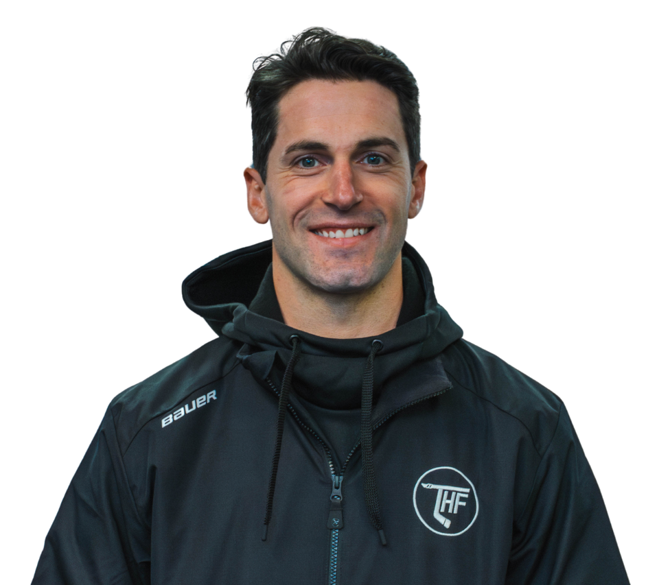 Former NHL player Taylor Leier mentoring players on skating technique and game awareness.