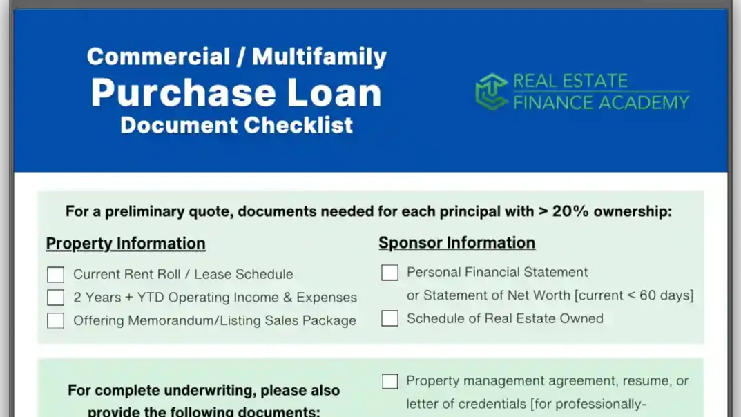 Commercial Loan Document Checklist