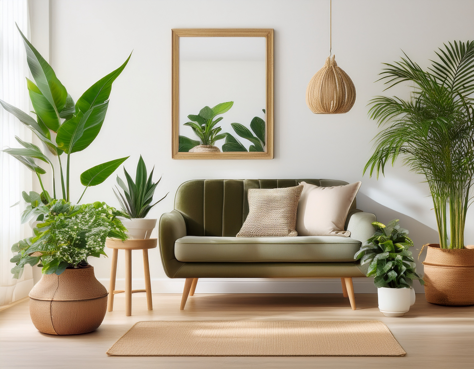 Aesthetic living room with houseplants