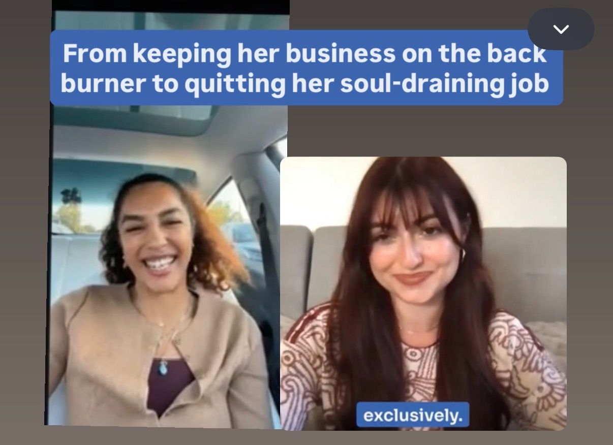 From keeping her business on the back burner to quitting her soul-draining job