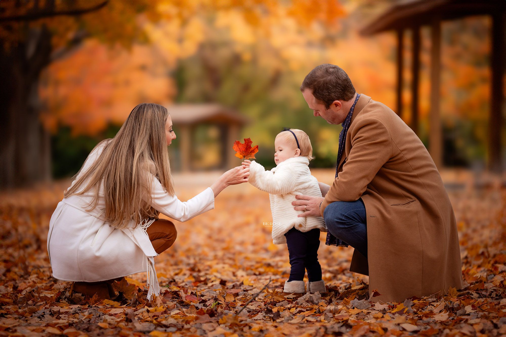 family enjoying a beautiful fall day
