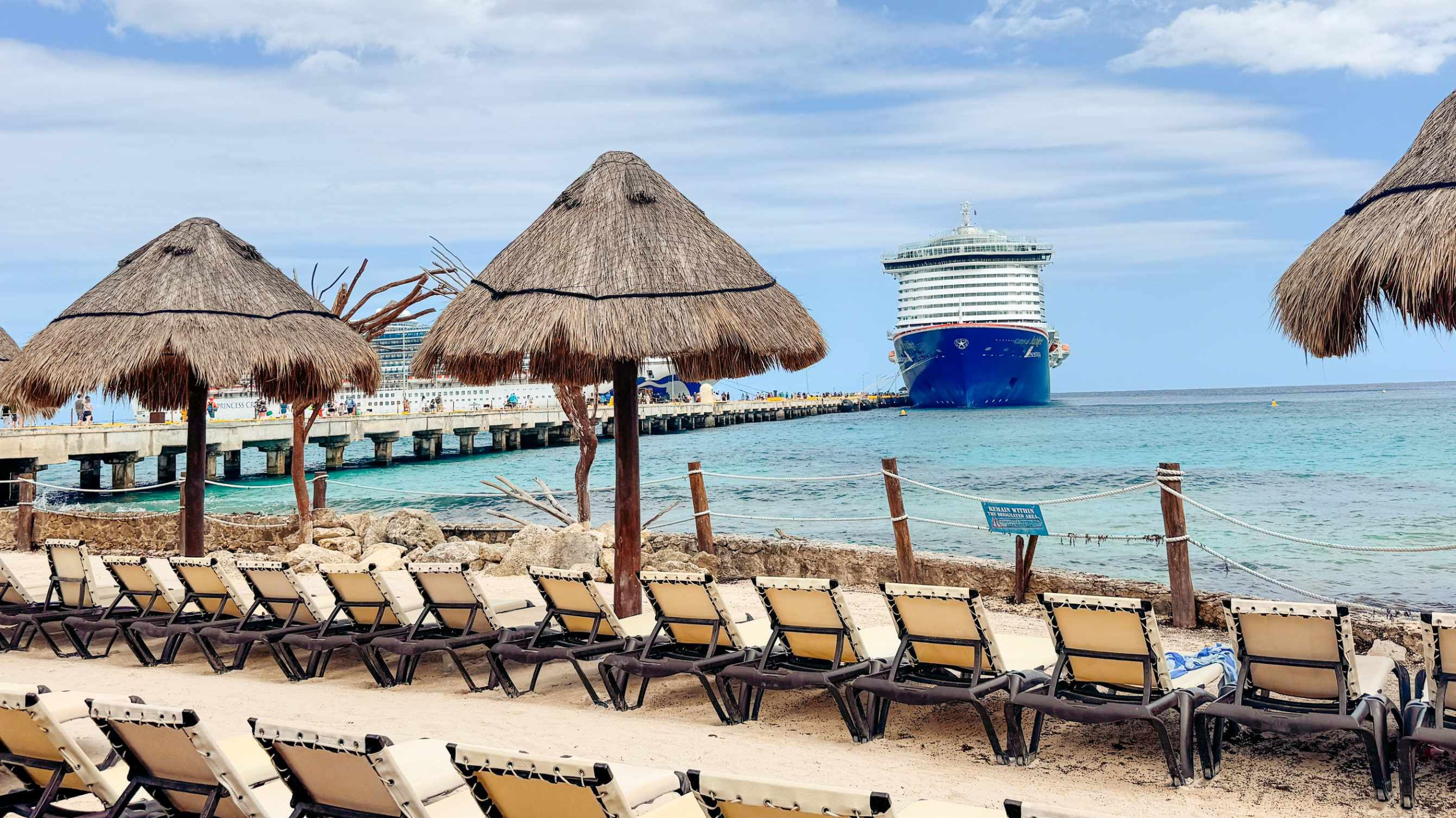 Costa Maya Cruise Port: Carnival Jubilee Docked