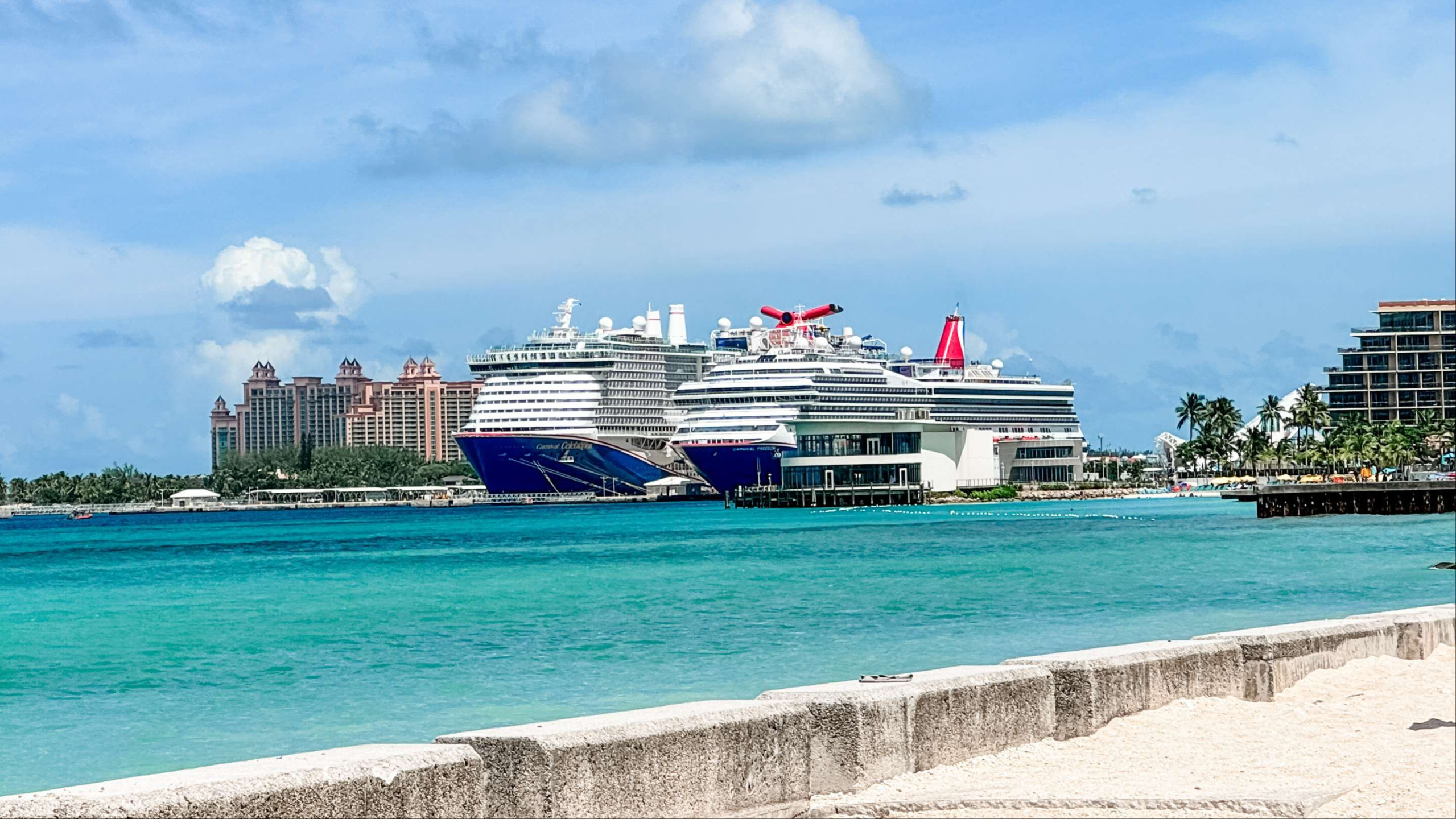 Nassau Cruise Port: Carnival Freedom Docked in Bahamas