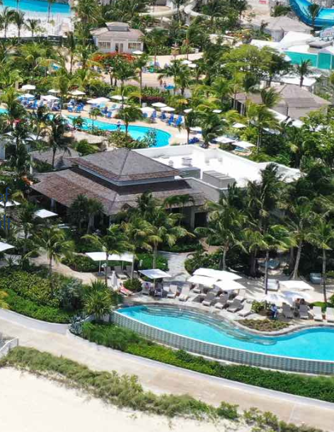 Baha Bay at Baha Mar: Aerial view of the beachfront waterpark