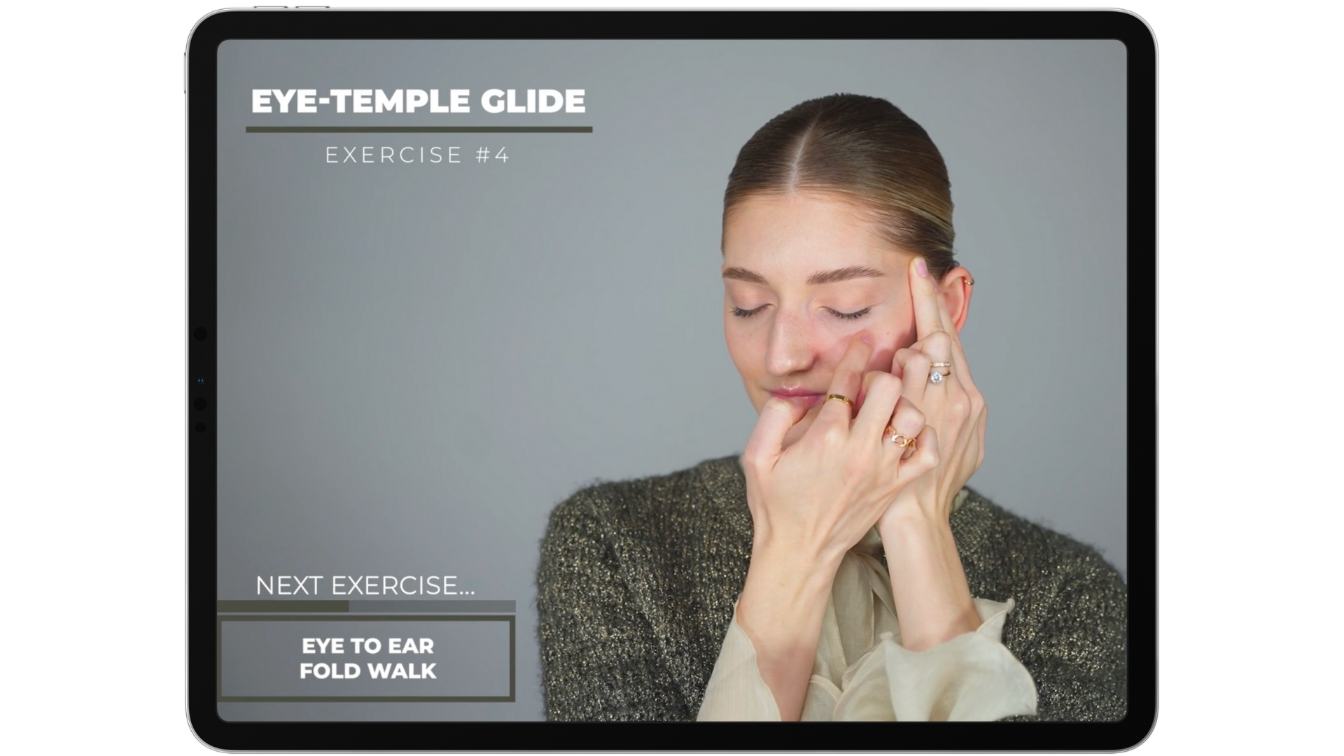 Image of Valeriia demonstrating face taping