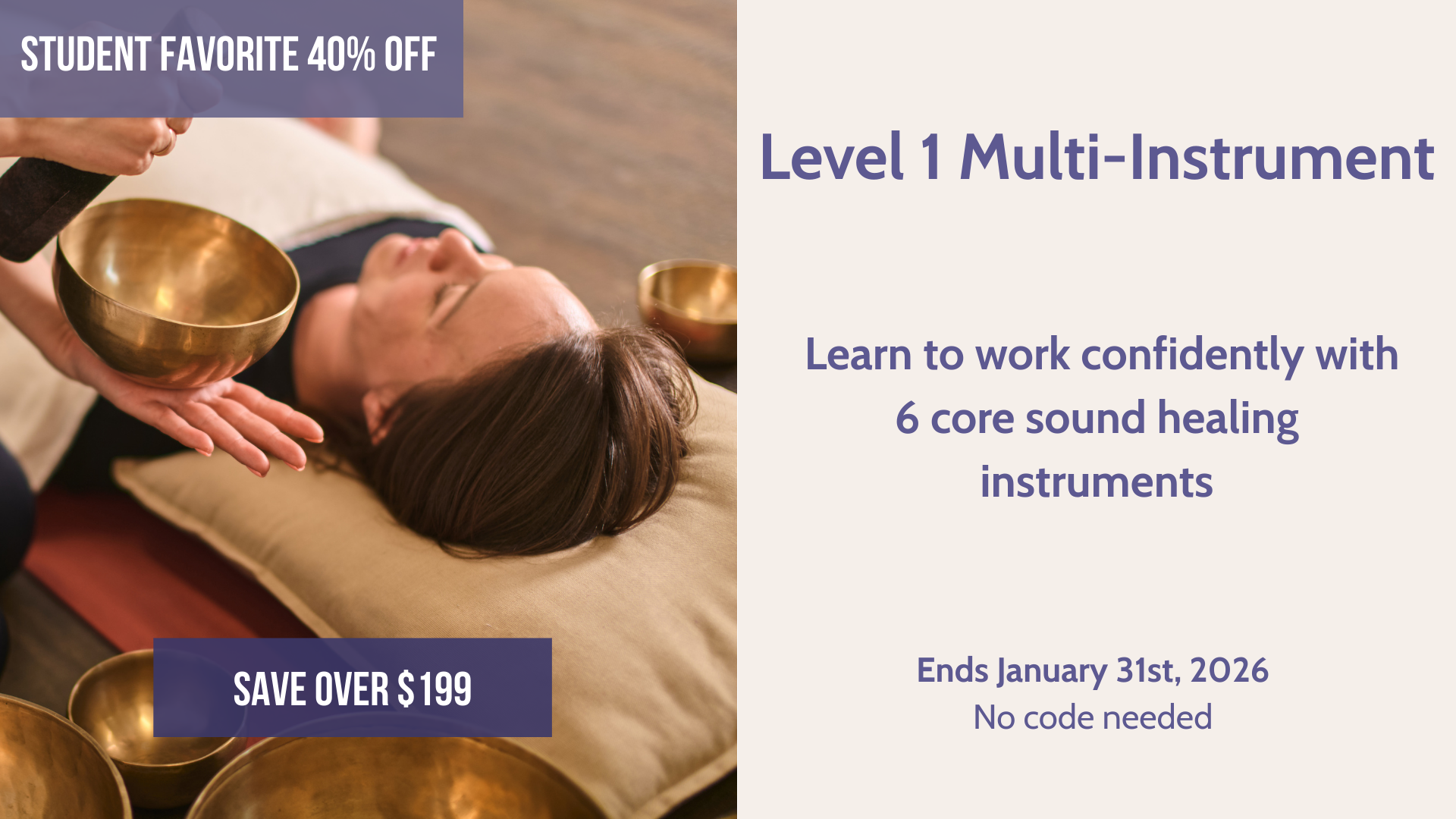 Up to 40% off Sound Healing Courses Online