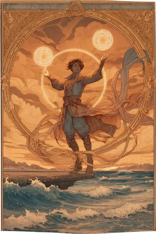 Japanese ukiyo-e woodblock print featuring bold outlines and dramatic composition, reflecting the sharp clarity and truth-telling energy of the Swords suit in the Eastern Arcana Tarot Deck.