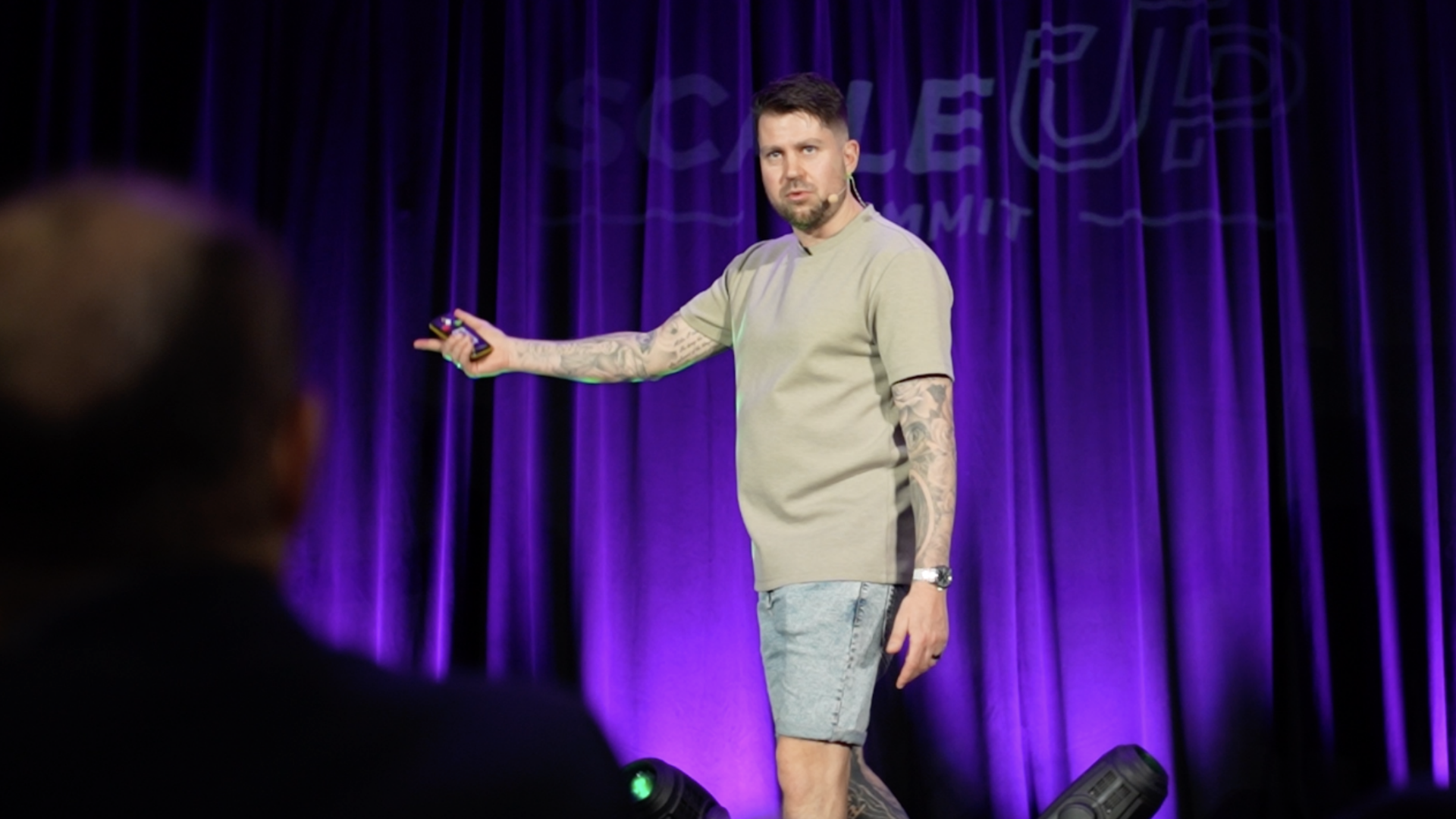 Chris James on stage