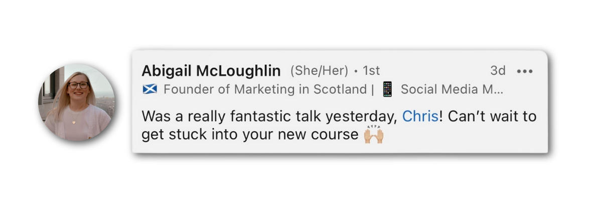 Message about Chris's talk, 03