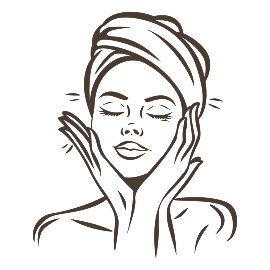 The icon of a gentle touch to the face — a symbol of a careful introduction to massage