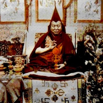 Historic photograph of Pabongka Rinpoche, a Tibetan Buddhist teacher.