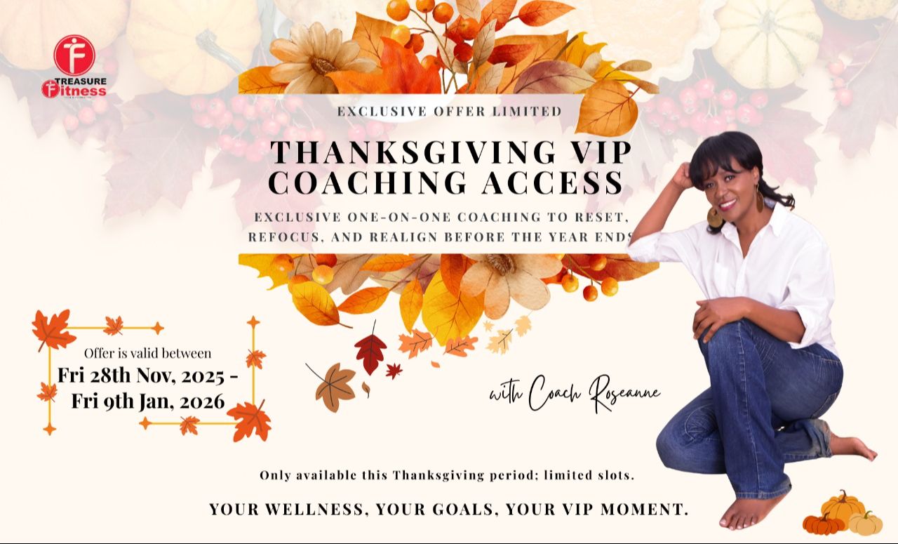 Treasure Fitness Thanksgiving VIP Coaching access coach Roseanne offer