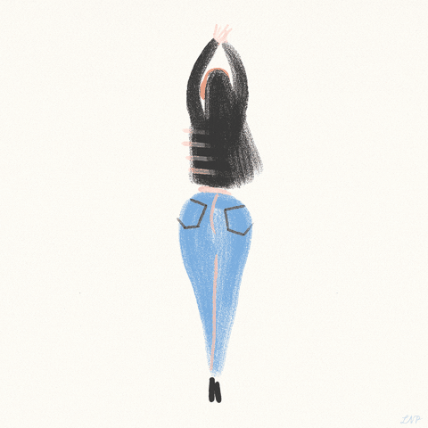GIF of a Satisfed Woman Dancing with Headphones On