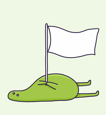 GIF of a Defeated Blob Humourously Surrendering