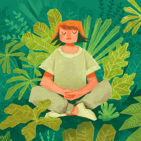 GIF of an Empowered and Relaxed Woman Breathing in Nature