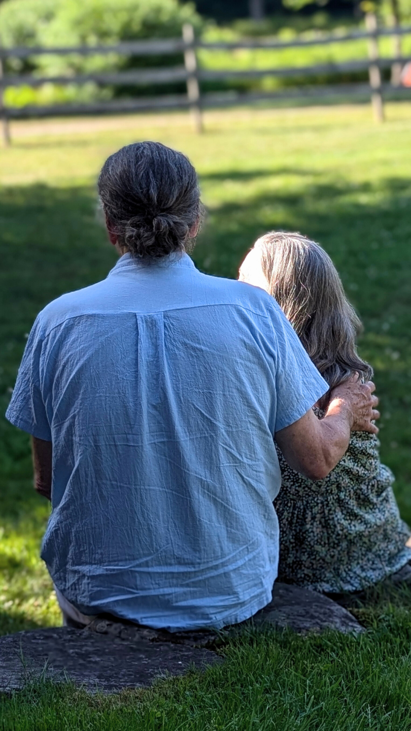 A couple seen on the back sitting in union 