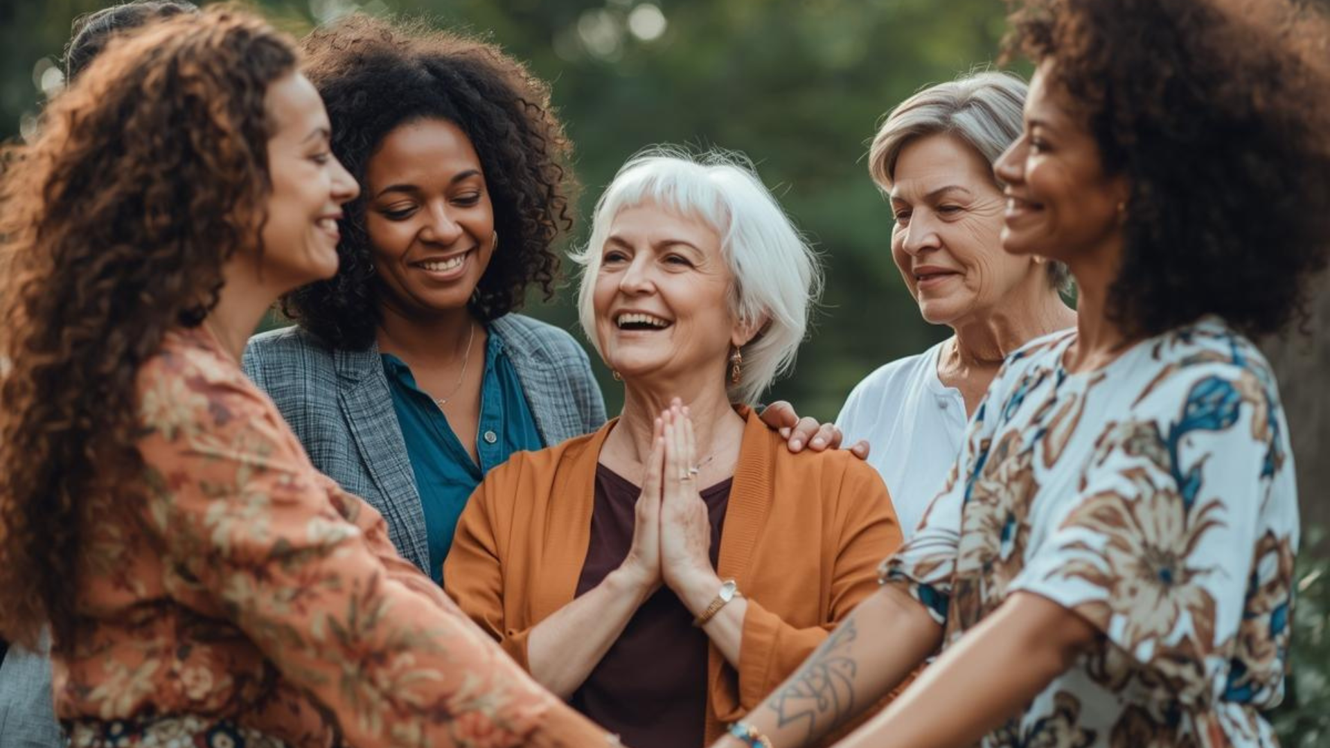 Diverse women over 40 embracing empowerment and holistic wellness through faith-based VIP coaching.