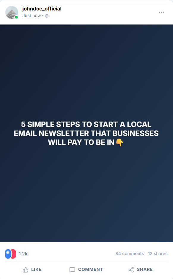 Post background mode with colored background preview