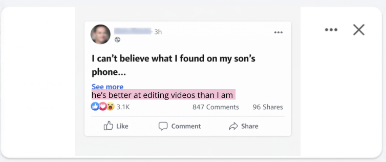 Post with See More cutoff landing at the worst spot