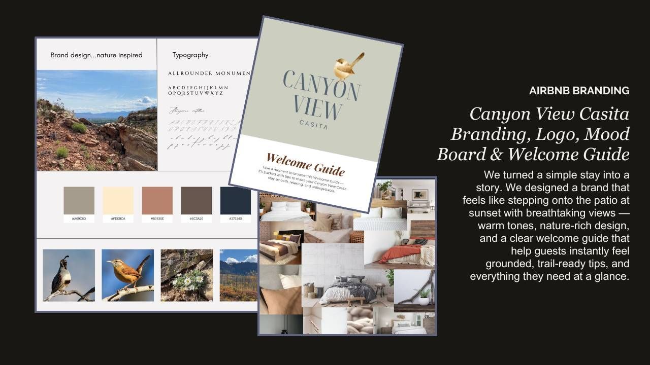Canyon View Casita Branding, Logo, Mood Board & Welcome Guide