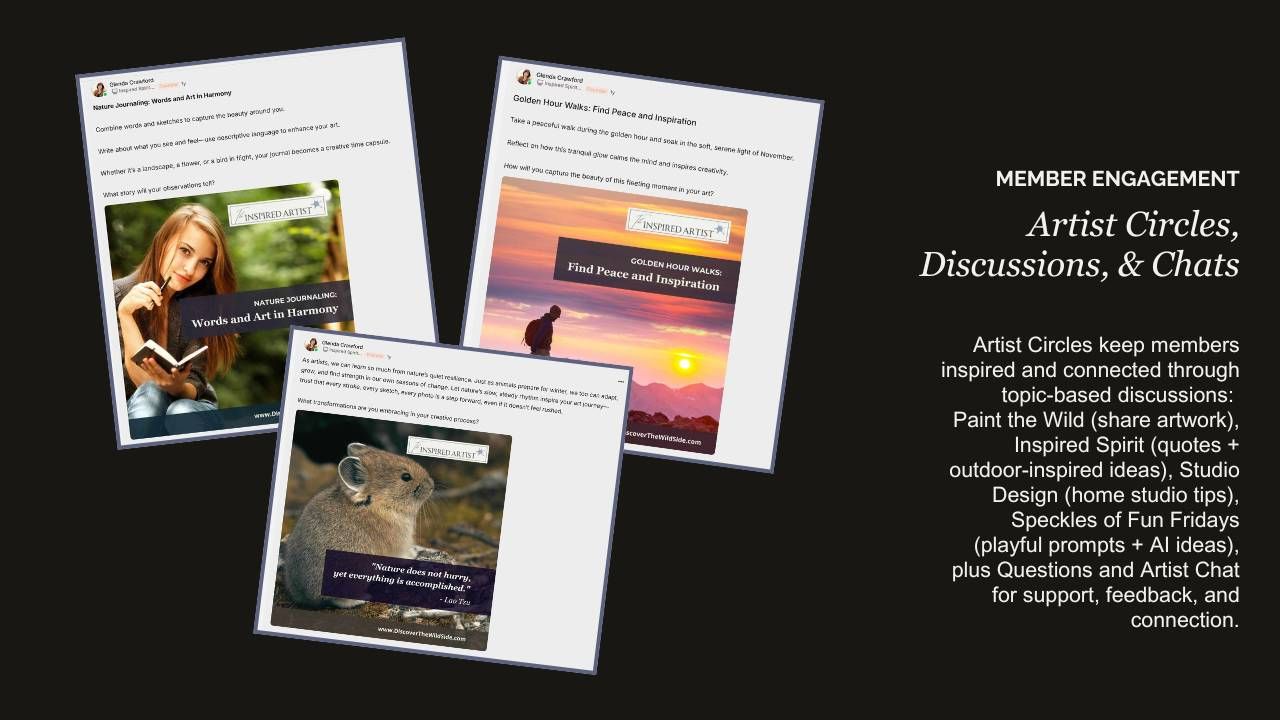 artist circles, discussions, and chats