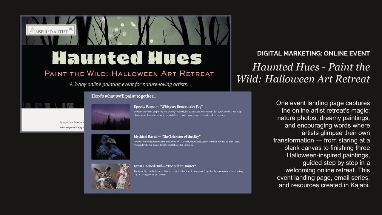 The Inspired Artist: Haunted Hues Art Retreat