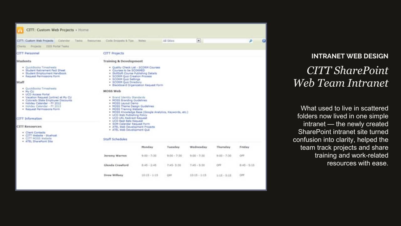 CITT SharePoint Web Team Intranet