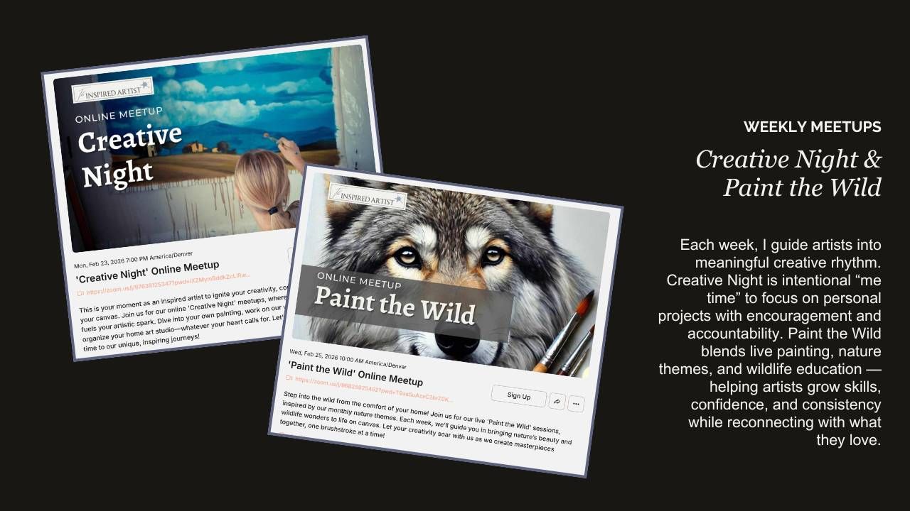 Weekly Artist Online Meetups