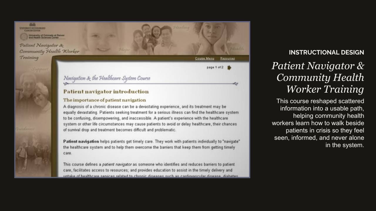 Patient Navigator & Community Health Worker Training