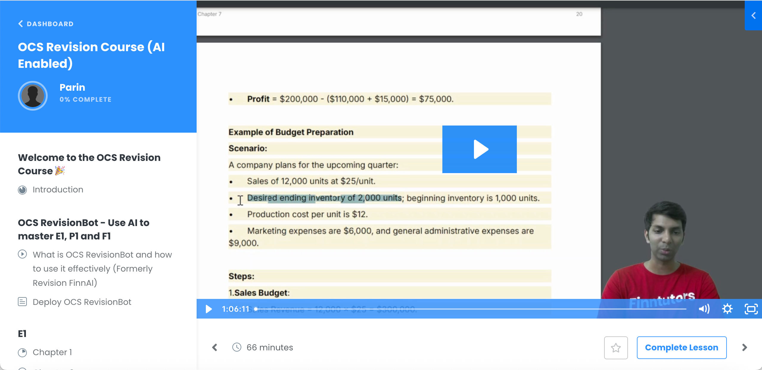 OCS Revision Course Platform