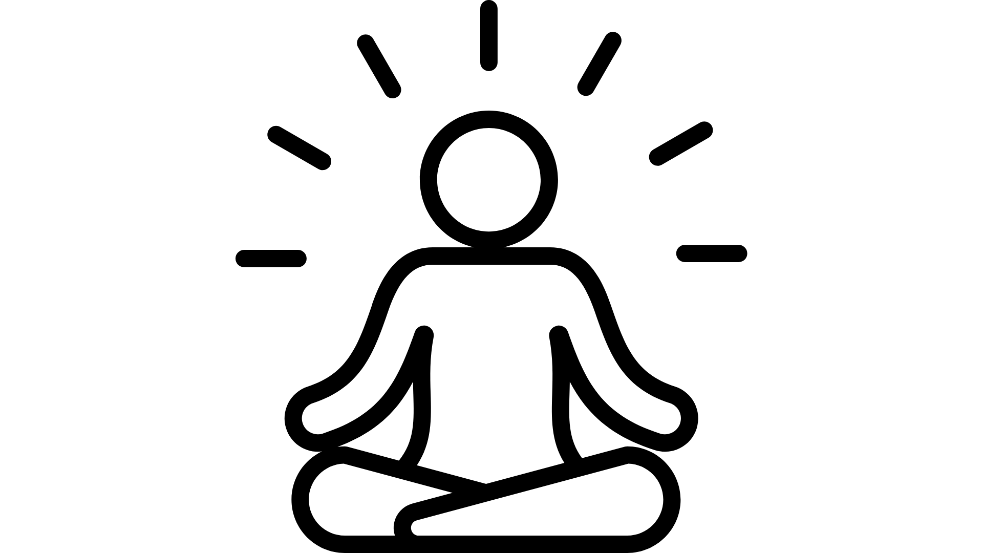 Line drawing of person meditating