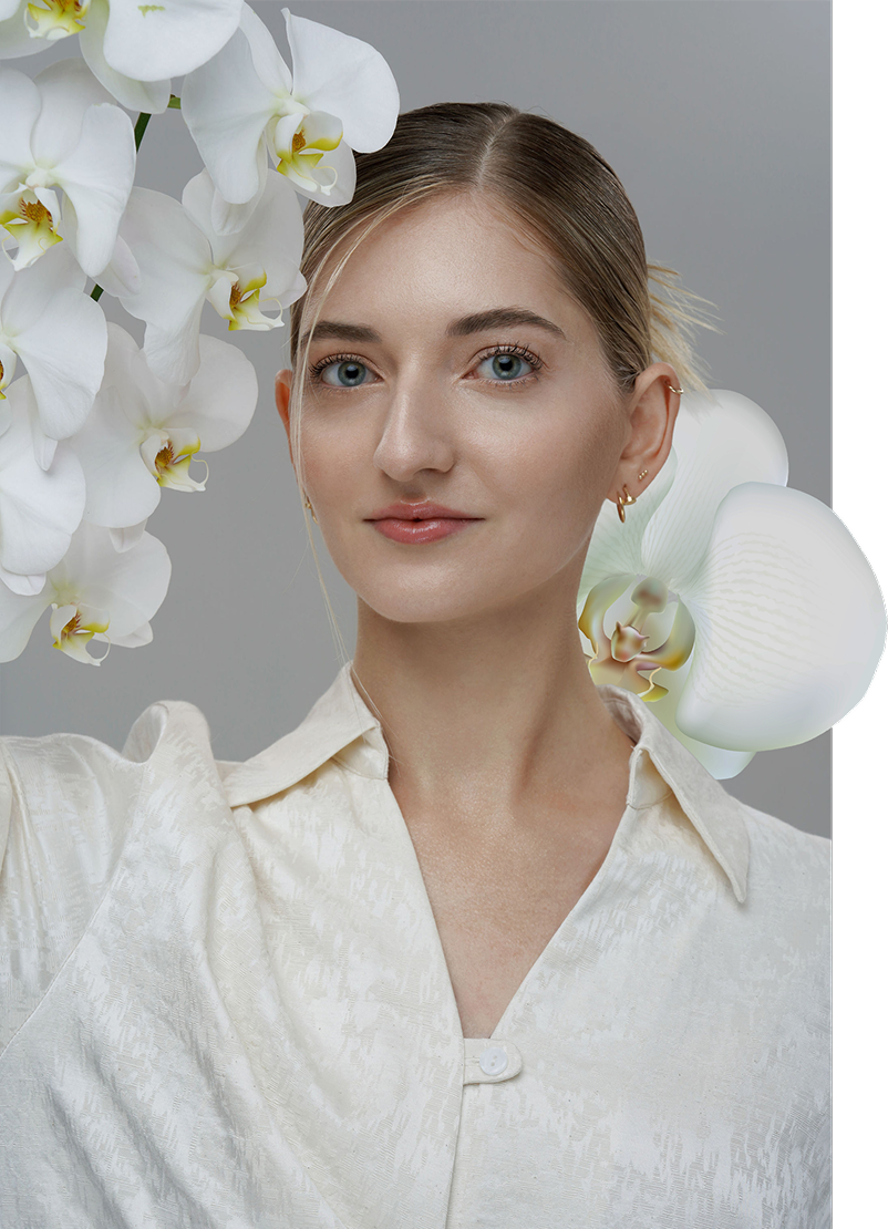 Photo of Valeriia with her hands tucked behind her ear