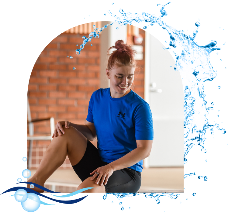 kuntouimareiden verkkovalmentaja nousemassa vedestä