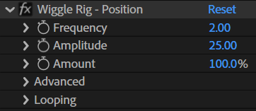 Controls for Texture Looper, an Adobe After Effects script created by Jake Bartlett