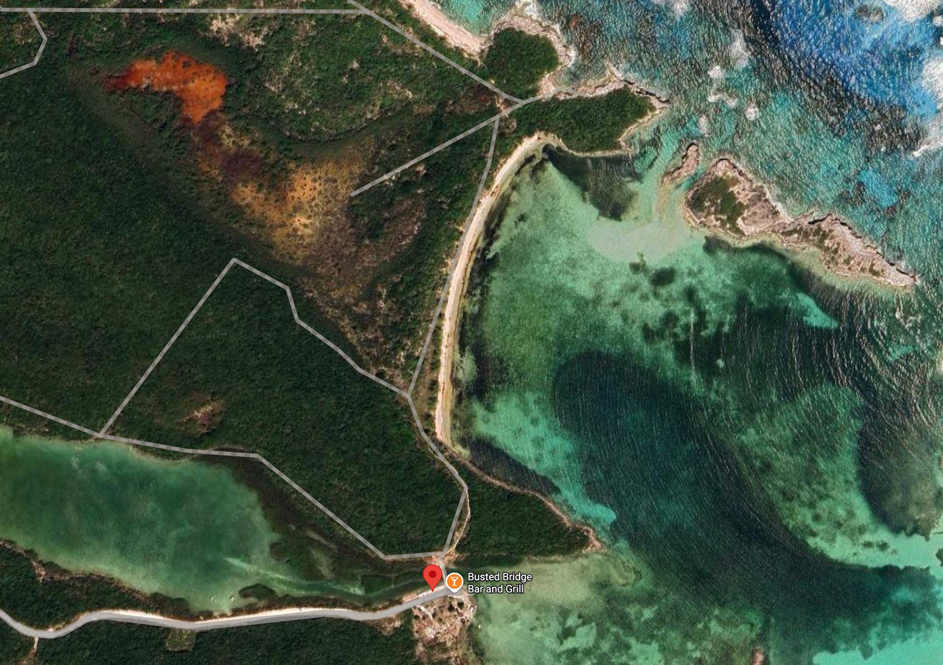 Newton's Cay Beach, Long Island, Bahamas Map
