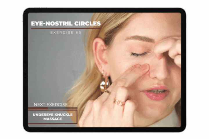 Image of Valeriia demonstrating face taping