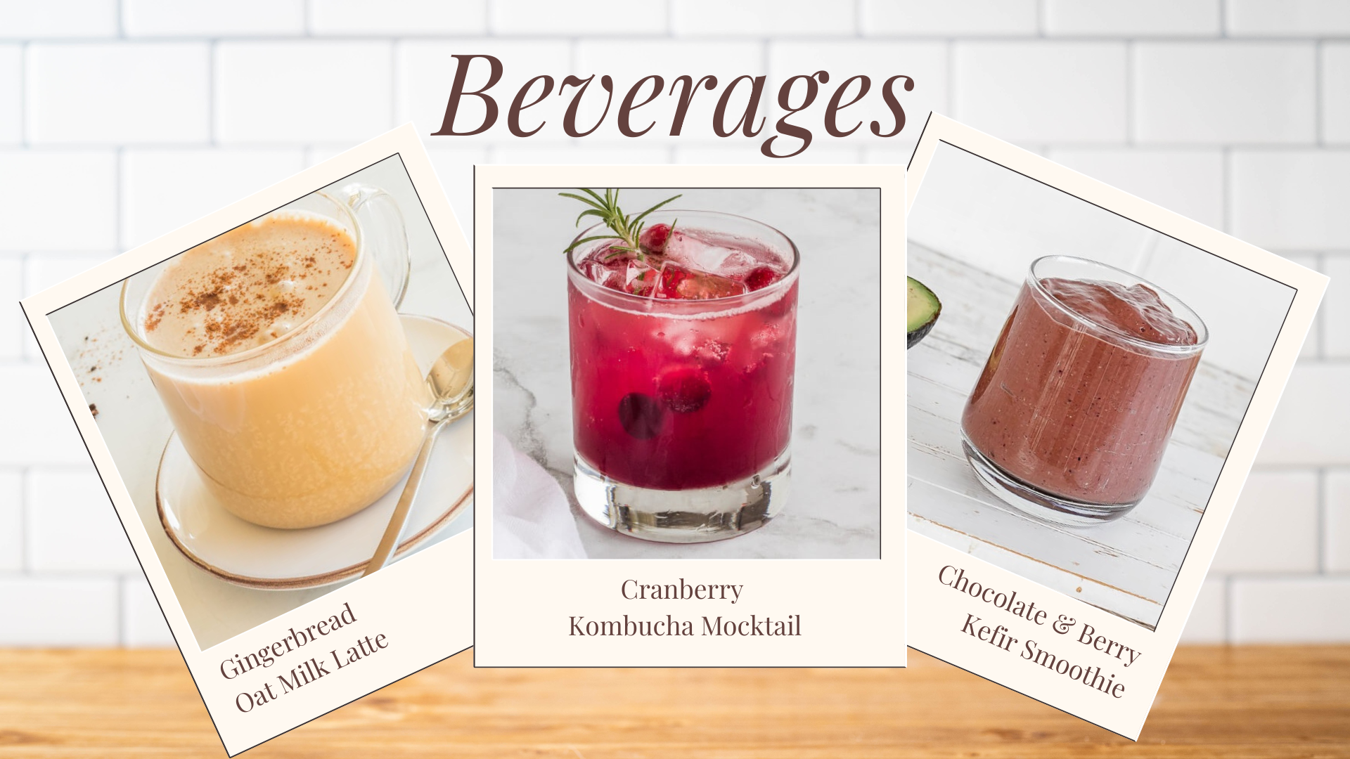 Collage of three beverage recipes previously sent in the Recipe of the Day email