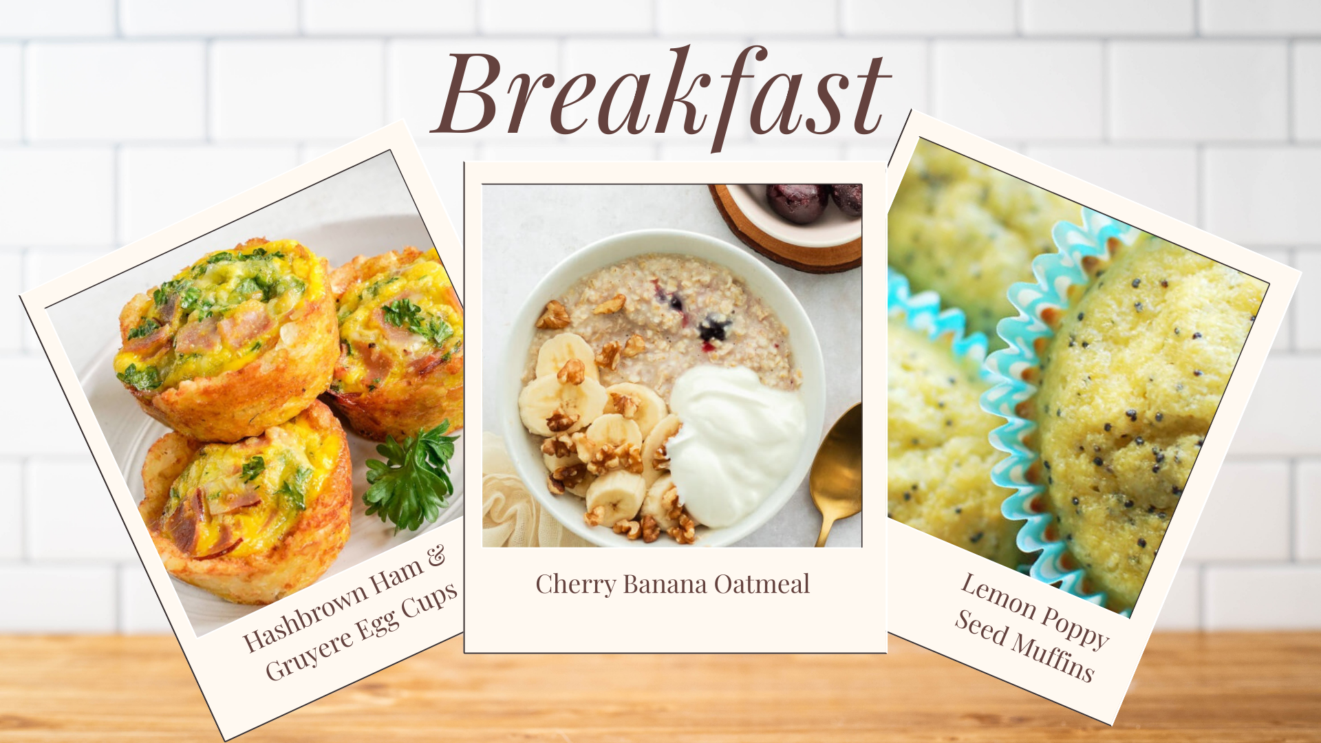 Collage of three breakfast recipes previously sent in the Recipe of the Day email