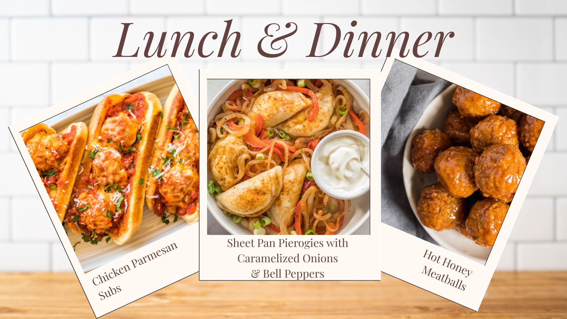 Collage of three lunch/dinner recipes previously sent in the Recipe of the Day email