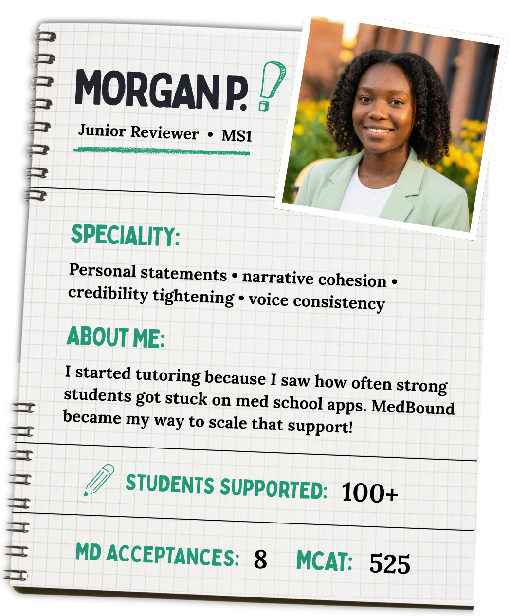 Morgan's tutor showcase (junior reviewer & MS1)